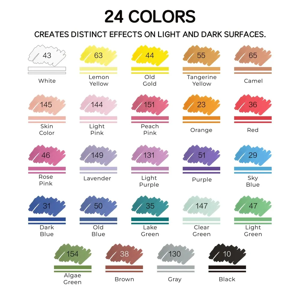 Brush Tip Acrylic Markers Set (24/36/60 Pack)